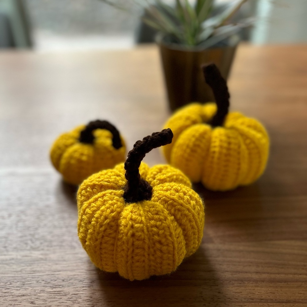 Fall Pumpkins Set of three handmade